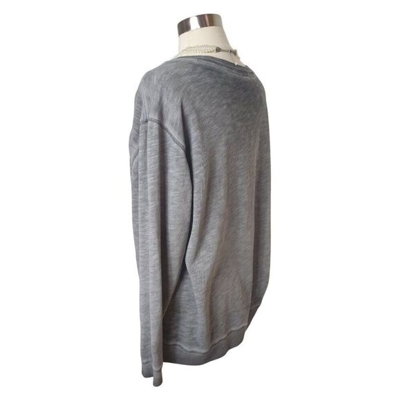 Victorias Secret Pink Sweatshirt Large Grey Y2K women's Logo VSCO Oversized - Picture 5 of 6